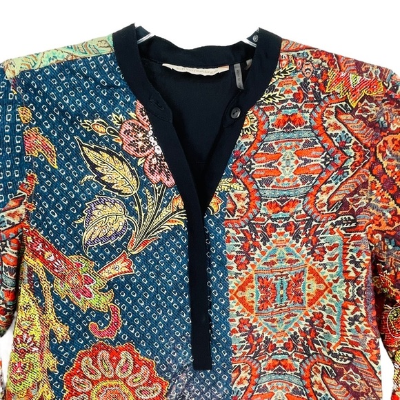 Soft Surroundings Boho Agra Tunic Top Paisley Floral Print Blouse - Sz XSP - Picture 4 of 15